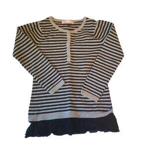 FOX Kids little girl striped with lace bottom cardigan sweater size 8 (A23)